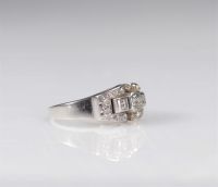 Bague en platine Art Déco diamants 28p (8.8gr)