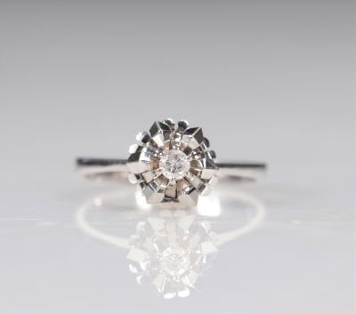 Bague en or blanc (18k) et pierre (3.73 gr)