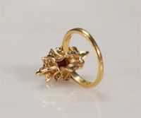 Bague en or (18k) Rubis et diamants (8gr)