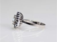 Bague en or blanc (18k) - saphirs et gros diamant (3.9gr)