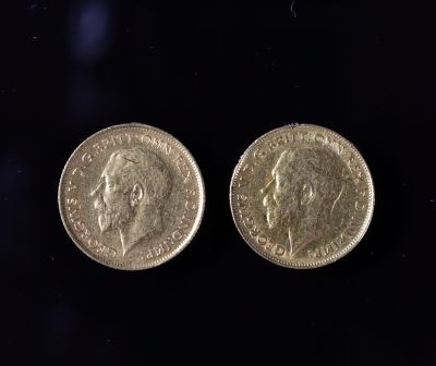 2 pièces Souverain en or 1913 et 1915