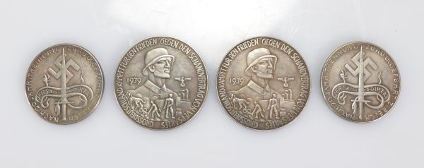 4 pièces allemandes de collection 1939 - 1940