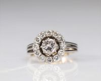 Bague en platine et diamants 1.5 carats taille brillant (9.12gr)