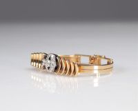 Bracelet en or jaune et blanc (18k) et diamants 2 carats (57gr)