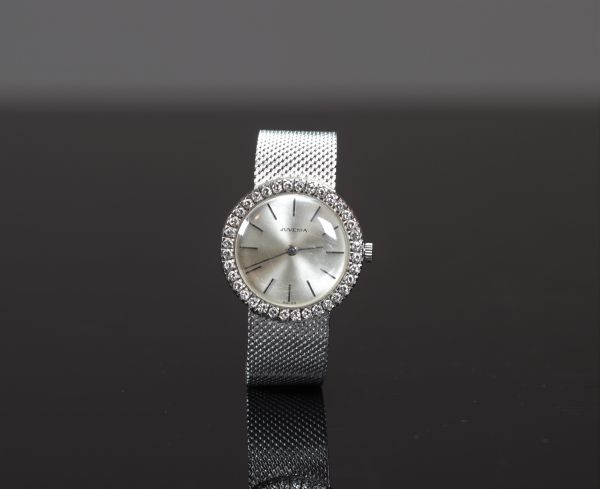 Juvenia Montre-bracelet de dame en or gris et diamants