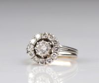 Bague en platine et diamants 1.5 carats taille brillant (9.12gr)